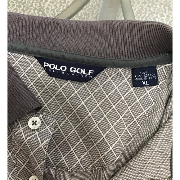 POLO GOLF BY RALPH LAUREN MENS GREY SHORT SLEEVE COTTON POLO SHIRT SIZE X-LARGE - Picture 3 of 6